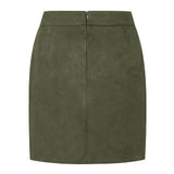 Skirts for Women Women's Solid Color Suede Skirt European And High Waist Metal Buckle Hip Skirt Rip Skirts for Women Length 3