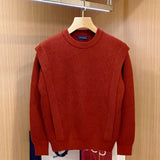 Men's Knitted Sweater Fashion Personality Winter Thick Fake Two-piece Sweaters Round Neck Long Sleeves Solid Color Pullover