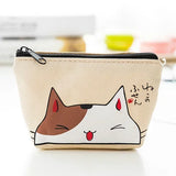Women Canvas Coin Purse Card Key Mini Purses Pouch Girl Kid Children Cute Small Zipper Coin Purse Card Holder Wallet Storage Bag