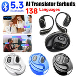 AI Translator Earbuds 138 Languages Real Time Translators Headphones Two-Way Voice Translation Earphones for Business Learning