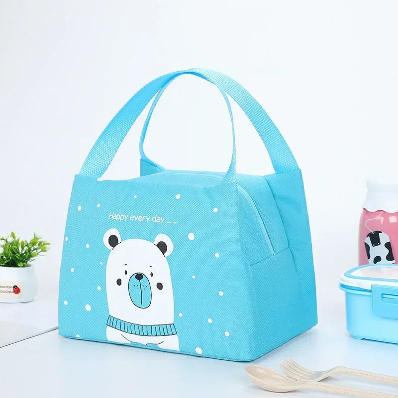 Lunch Bags for Kids School Children Thermal Food Lunch box Cute Printing Insulated Lunch Cooler Meal Bag Complete