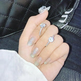 S925 Silver Plated Engagement Ring For Women | Wedding Ring For Women | Oval Womens Fake Engagement Ring, Pink Cubic Zirconia
