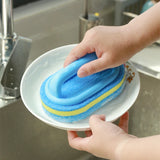 Cleaning brush with handle, sponge wiping, kitchen cleaning, dishwashing brush, thick sponge wiping, cleaning brush