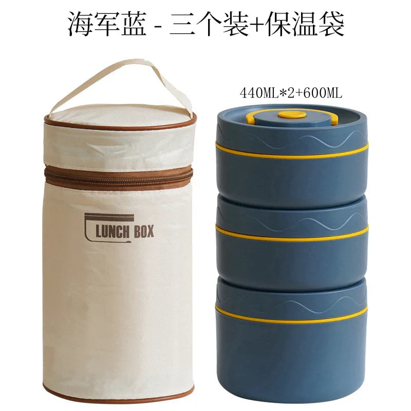 Insulated cooking pot, stackable stainless steel bento box, microwaveable stainless steel container, lunch box