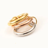 High End PVD Thick Vension Three-color Splicing Ring for Women Stainless Steel Ring for Women Party Jewelry