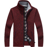 New Autumn and Winter Cardigan Sweater for Men, Warm Thick Loose Casual Stand Up Collar Knitted Zipper Cardigan