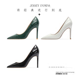 Heels for women luxury women's shoes Crocodile Pattern Leather Women's High Heels Pointed Toe Pumps Shallow Ladies shoes Women