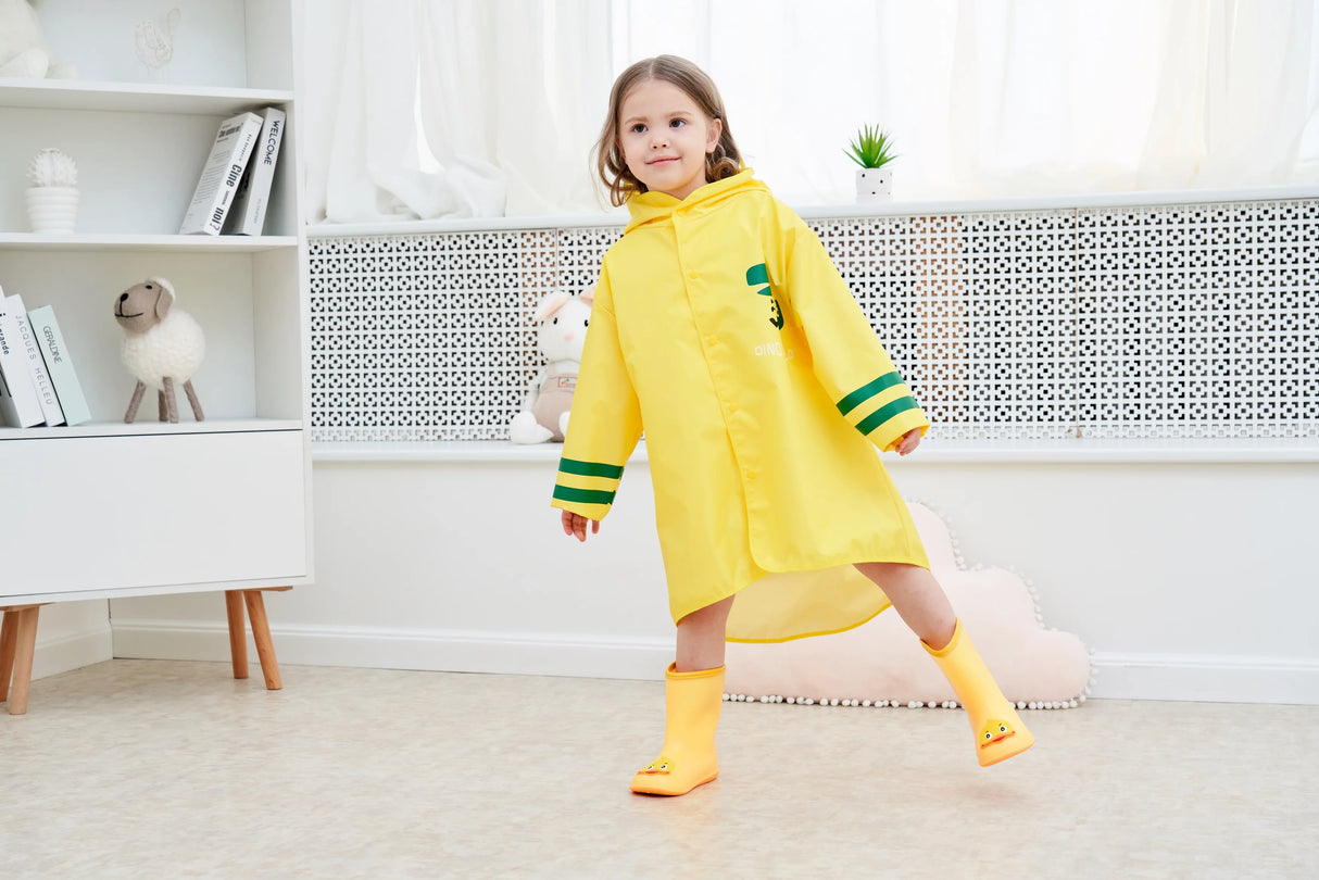 Kids Rain Gear Ultra-light Waterproof Children Strap suspender pants and poncho