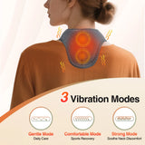 Wireless Neck Heating Pad Vibration Massage Cordless Heated Neck Wrap for Neck & Shoulder Discomfort Relief Electric Thermal Nec