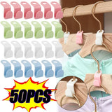 50/5Pcs Clothes Hanger Hooks Space Saving Closet Connector Hook Cascading Hanger Plastic Extender Clips Wardrobe Coat Organizer