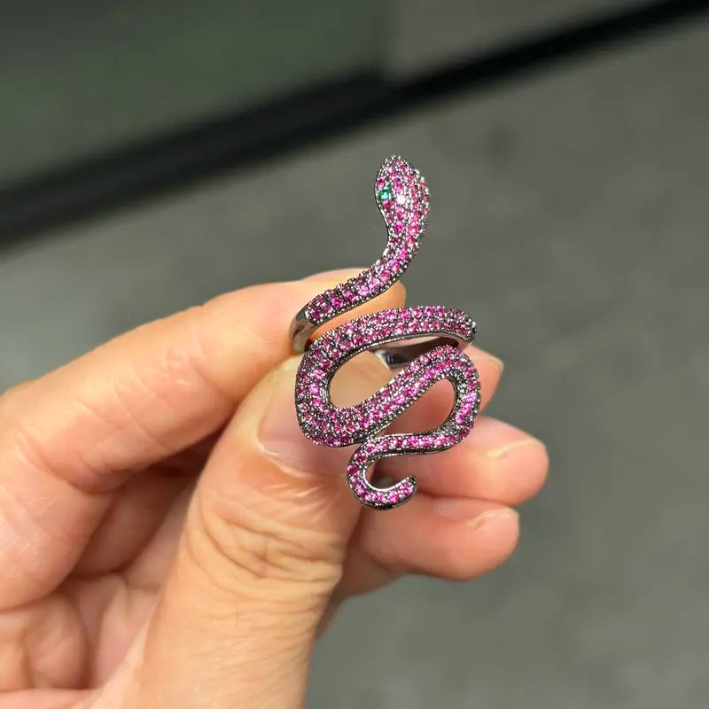 Fashion Adjustment  Green Snake Ring for Women