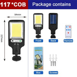 Solar Street Lights Outdoor, Solar Lamp With 3 Light Modes Waterproof Motion Sensor Security Lighting for Garden Patio Path Yard