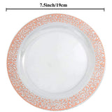 Gold Plastic Plates-Clear Plastic Party Plates, Premium Heavyweight Disposable Wedding Plates Dinner Plates Desser for holidays