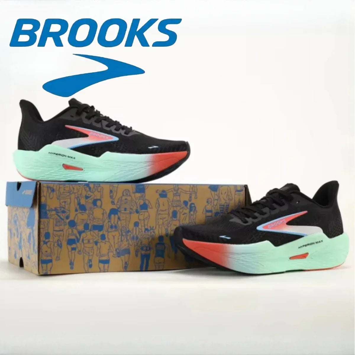 Brooks Men's Hyperion Max 2 Casual Sneakers Sports Running Shoes Shock-absorbing Race Marathon Professional Running Shoes