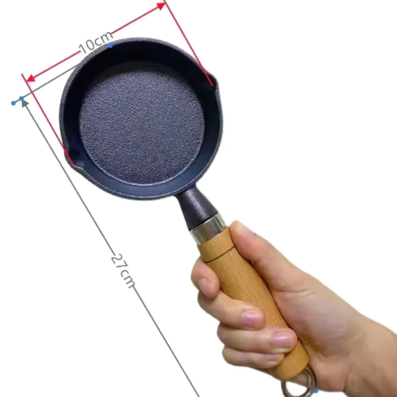 Mini Cast Iron Frying Pan Non-Stick Omelette Pan Portable Small Frying Pan Skillet with Double Drip-Spouts for Stove Oven