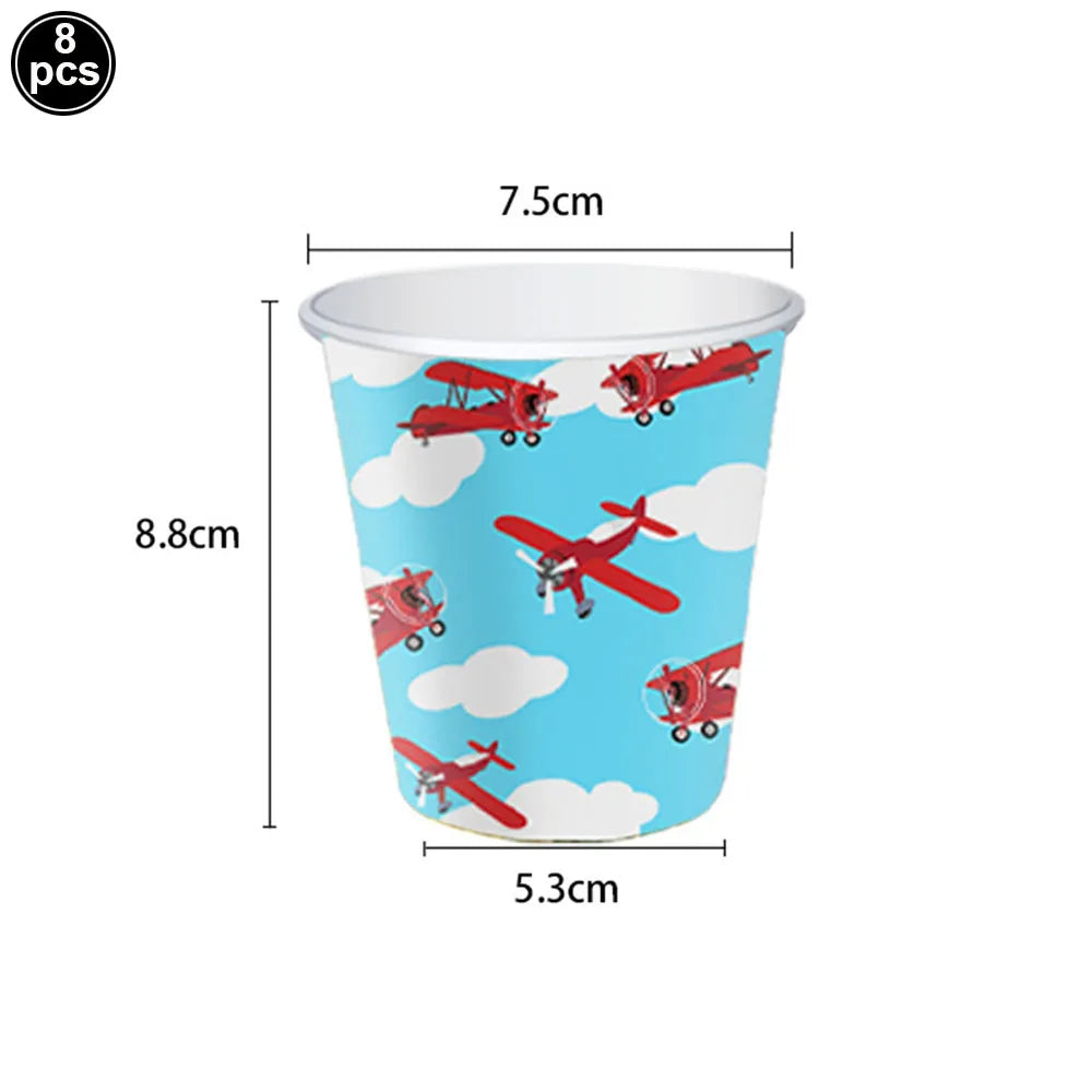 Fighter Plates Airplane Birthday Party Decor Plane Plates Blue Sky Plates Two Fly Paper Plates Napkins Party Supplies for Boys