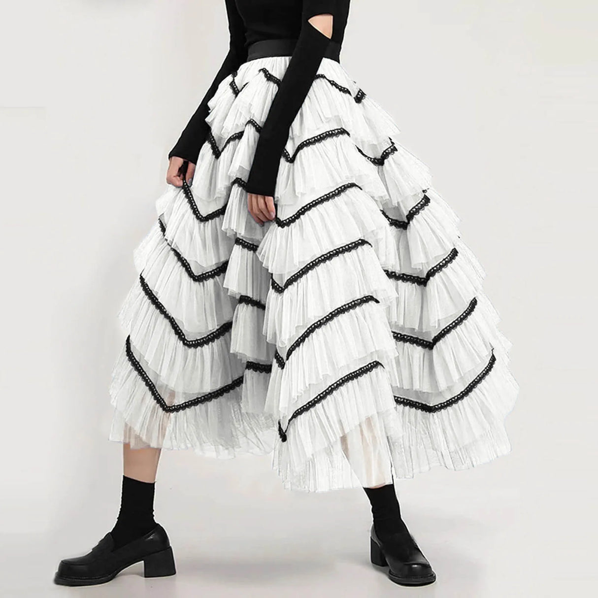 Skirts For Women Mid Length Skirt Dance Party A Line Skirts For Women Summer Plus Size High Waisted Lace Tulle Tiered Skirt