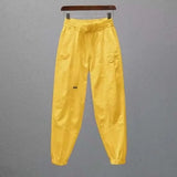 White Pants for Women with Elastic Waistband Loose and Casual Joggers Ankle-Length Leggings with Slimming Effect Harem Pants