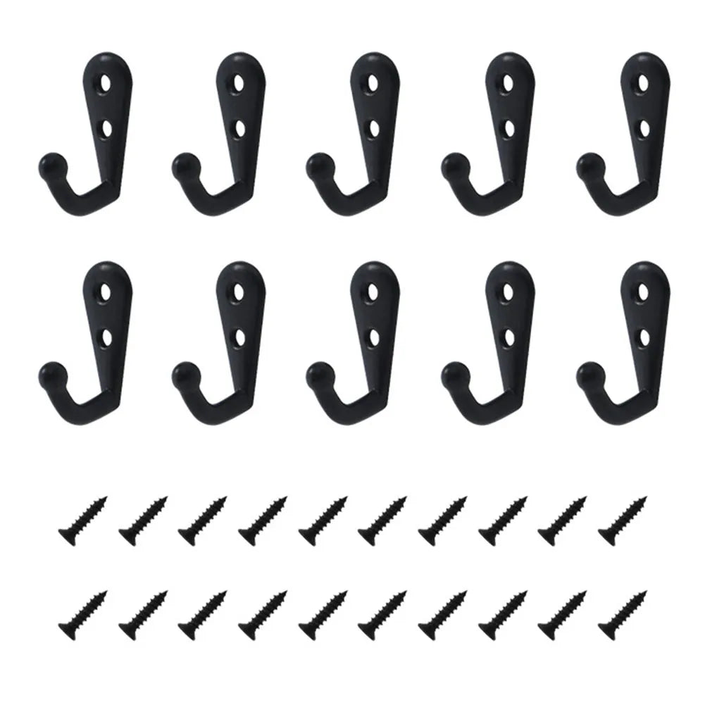 10PCS Retro Wall Hooks Hangers Door Wall Mounted Coat Hooks With Screws Suction Heavy Load Rack For Kitchen Bathroom Accessories
