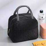 Thermal Lunch Dinner Bag Canvas Handbag Picnic Cooler Bag Travel Breakfast Box for Work Student Convenient Lunch Tote Food Bag