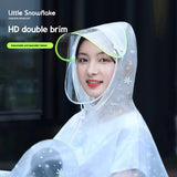 Raincoat, single person, women's transparent bicycle, electric bike, electric bike, special long one-piece raincoat