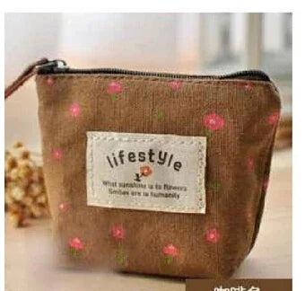 Women Canvas Coin Purse Card Key Mini Purses Pouch Girl Kid Children Cute Small Zipper Coin Purse Card Holder Wallet Storage Bag