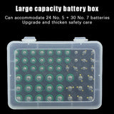 Battery Storage Organizer Holder Holds 54 AA AAA Batteries, Battery Box Case Garage Container,Home Drawer Organization Dispenser