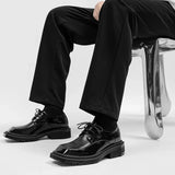 Brand New Black Brogue Shoes Men Classic Platform Oxford Dress Shoes Men Retro Patent Leather Footwear Low-Ankle Party Shoes