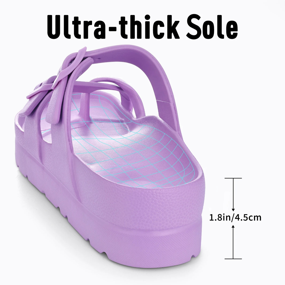 Kidmi Pillow Sandals for Women Men Thick Sole Adjustable Buckles EVA Flat Sandals Summer Women Sandals Nonslip Cloud Sandals
