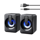 USB Wired Speakers Mini Computer Desktop Speaker HIFI Stereo Microphone Subwoofer with LED Light for PC Notebook Loudspeakers