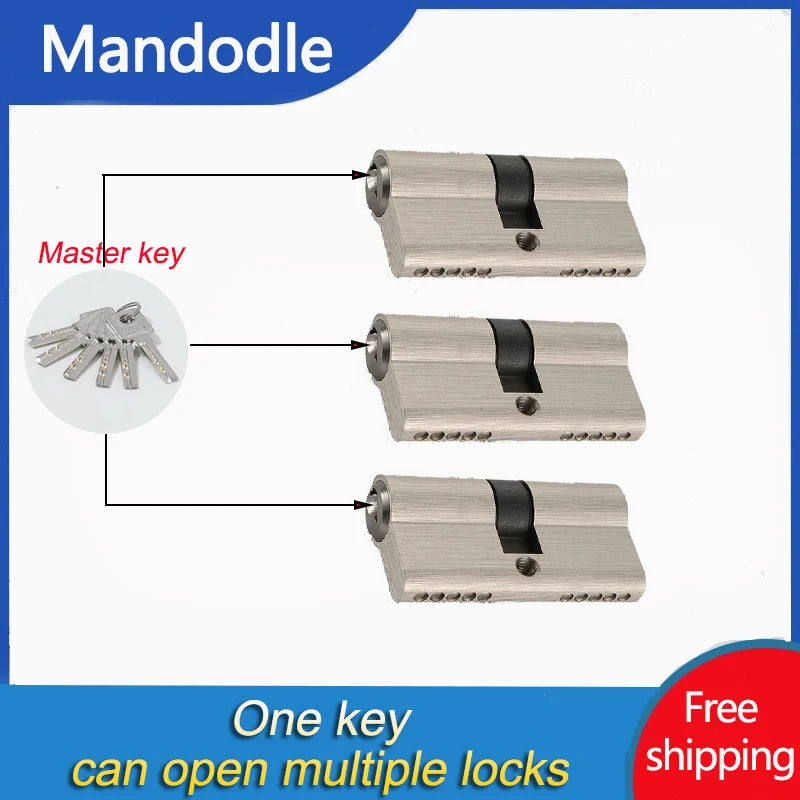 Smart lock door cylinder  locker cylinder door with master key Indoor entrance door lock 60mm 70mm 80mm me key Customize
