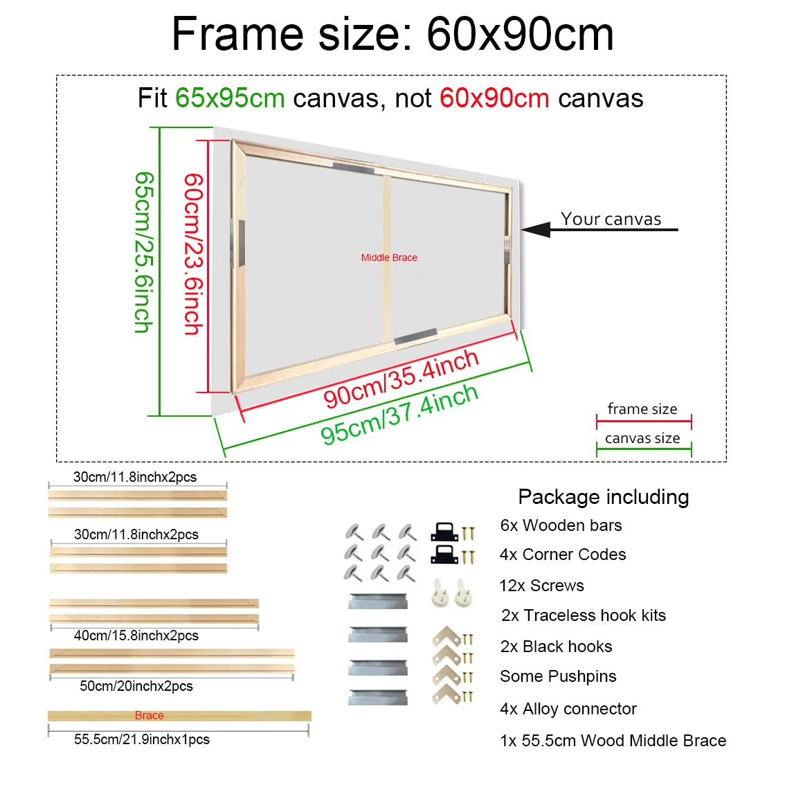 25x35 30x40cm Natural Wooden Picture Frame For Wall Canvas Frame Diamond Painting Frame Picture Poster Wall Frame Home Decor