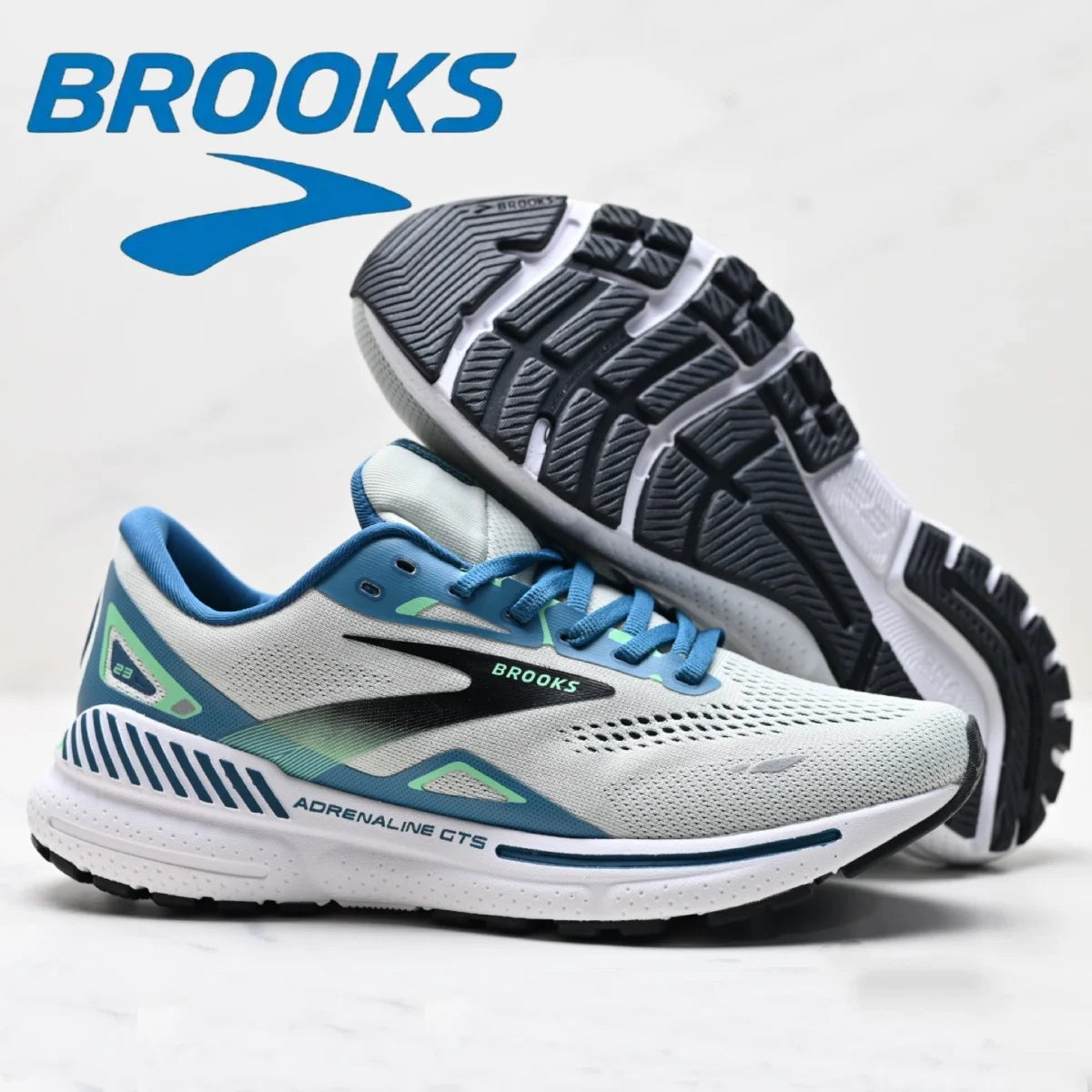 Brooks Men’s Casual Sneakers Adrenaline GTS 23 Running Shoes Mesh Comfortable Breathable Cushioned Non-slip Sports Running Shoes