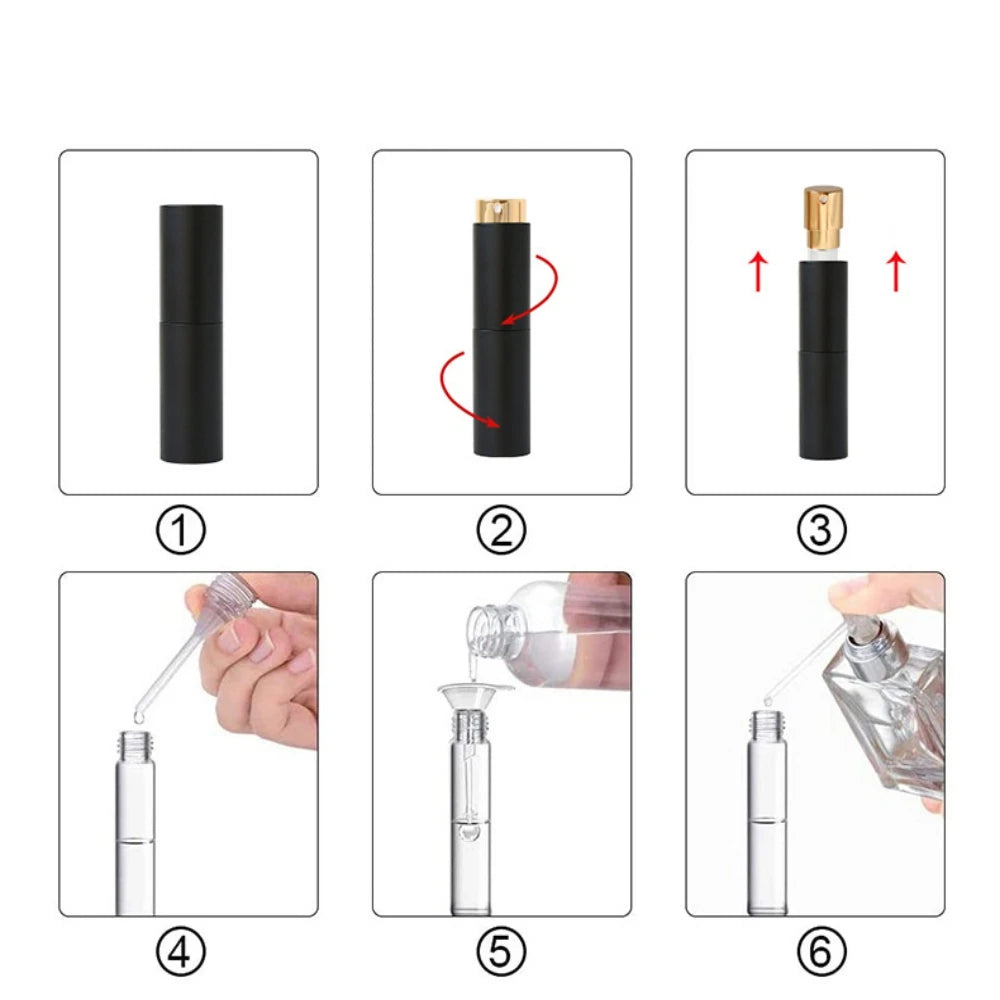 10ml Perfume Bottling Atomizer Frosted Liquid Container Macaron Rotary Oral Spray Bottle Portable Empty Bottle