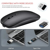 Wireless Mouse Bluetooth-Compatible Gaming Mouse (Dual Mode:BT+2.4Ghz) Ergonomic Rechargeable Mice for PC/Laptop/Macbook  ï»¿