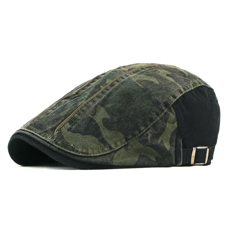 Fashion Caps for Men Newsboy Caps Camouflage Cotton Flat Peaked Cap Women Painter Beret Hats