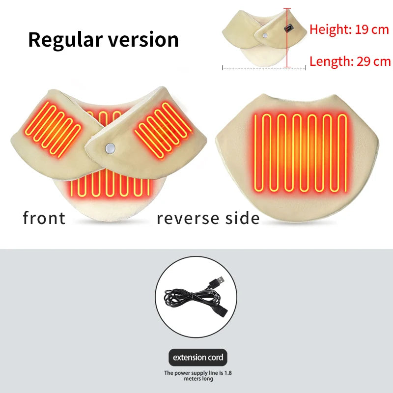 Heated Neck Brace Relief Pain Fatigue Sprain Warm Therapy Physiotherapy Dredge Meridians Joint Spondylosis Support Household