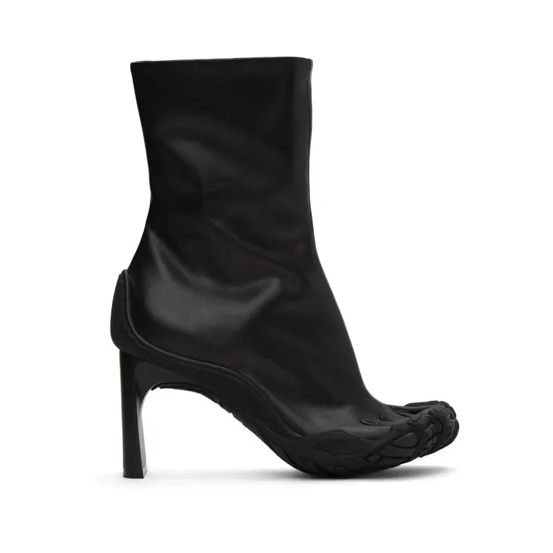 2025 New Woman Boots Black/pink/white Five Finger Toe Boots New Fashion Ankle Boots Elastic Boots Novel Shoes Short Boots