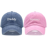 Daddy & Mommy Baseball Cap for Men & Women Unisex Soft Washed Cotton Embroidery Baseball Hats For Father's Mother's Day gifts