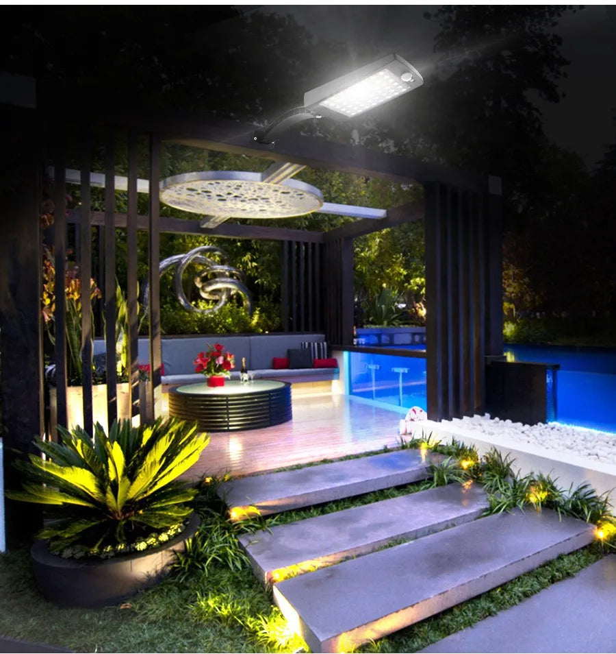 Solar Street Lights Outdoor Waterproof Solar Wall Light  With Motion Sensor Garden Garage Porch Security Wall Lights