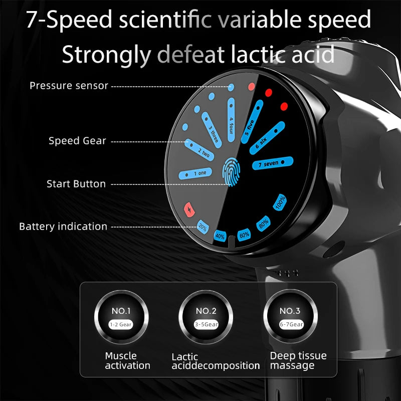 Professional Massage Guns12 Heads Smart Massage Gun For Body Neck Back Electric Handheld Fascia Gun Muscle Relaxation Massager