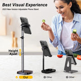 Phone Holder Height Adjustable Phone Holder for Live Broadcast, Portable Folding Multi-Angle Adjustable Stand for Cell Phone