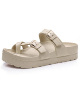 Eyriphy Adjustable Buckle Women Sandals Thick Sole Open Toe House Sandals Pillow Sandals With Arch Support Cozy Casual Sandals