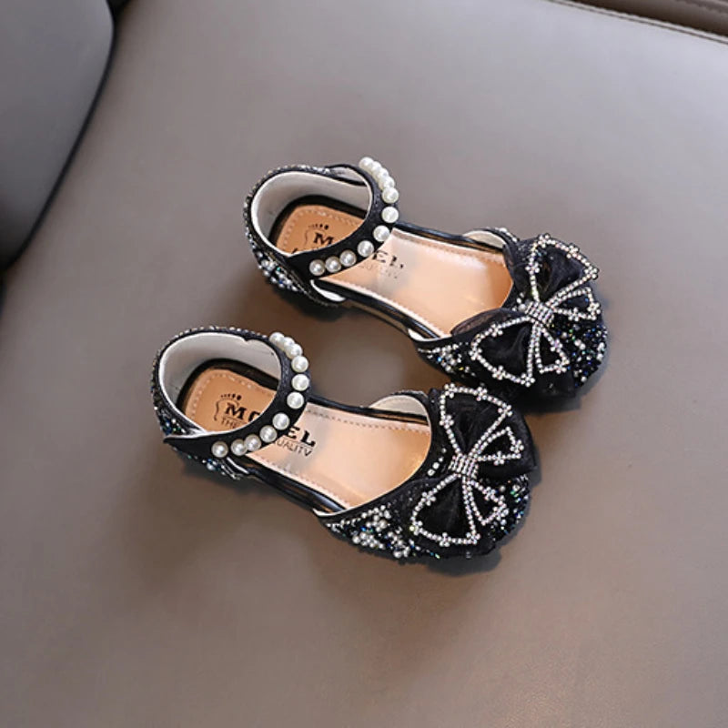 Summer Children's Sequins Sandals Sweet Girls Sandals Rhinestone Bow Sandals Fashion Kids Princess Shoes J318