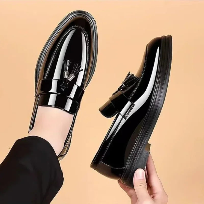 Spring Autumn Black Social Shoe Male Pointed Toe Men's Formal Shoes Cheap Liquidation 39 Clearance 2024 Trend Party Style Office