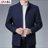 Solid Quality Men's Jacket Business Casual Luxury Blazer for Men Zipper Jacket Office Dress Coat Spring Autumn New Outerwear 3XL