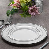 25/10PCS Silver Plastic Plates-Disposable Plastic Plates with Silver Rim- Wedding Party Plates Dinner Plates /Salad Plates