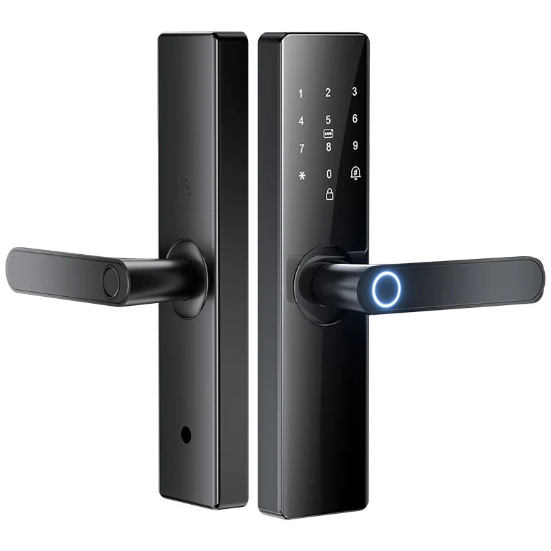 Smart electronic door locks Fingerprint biometrics Smartlock Application control Smart card key entry and USB emergency charging