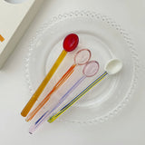 Crystal Spoon Glass Tea Spoon Creative Coffee Spoon Dessert Cake Spoon Tableware Milk Coffee Stirring Spoon Kitchen Dinnerware