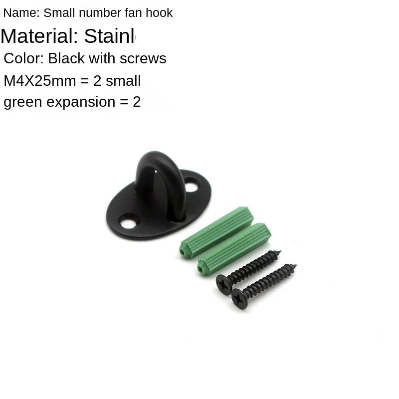 Black Stainless Steel Wall Hook Heavy Duty Fixed Pad Eye Plate Deck Door Buckle U/J-Shaped Heavy Duty Ceiling Mount Hanger
